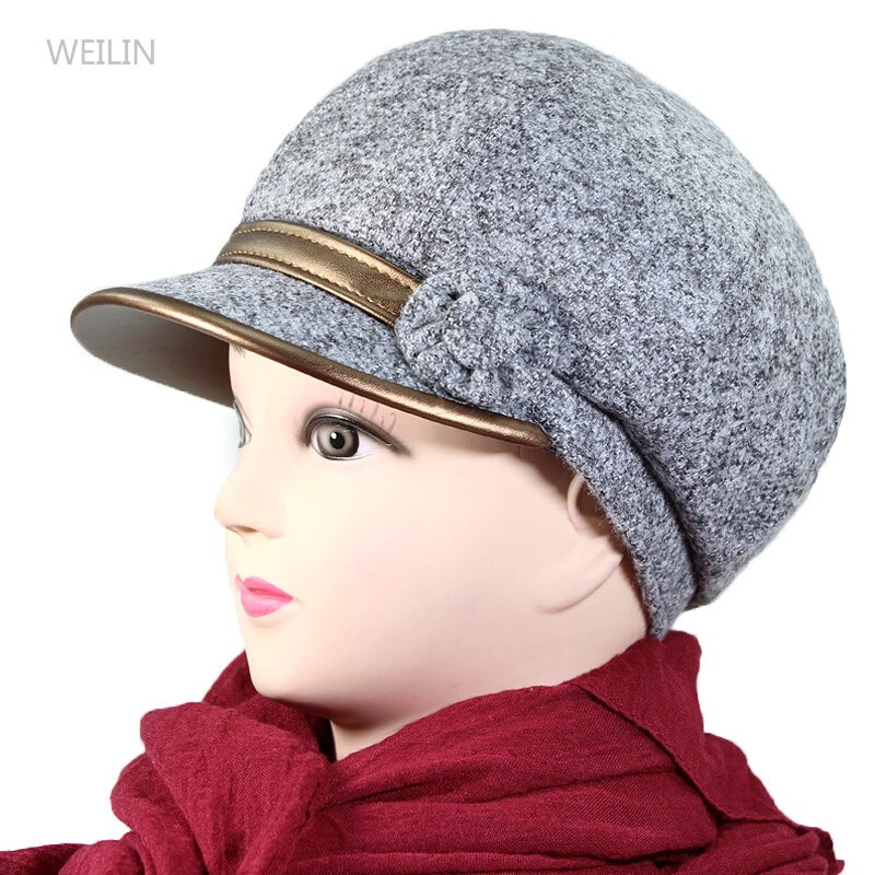 WEILIN中年帽子女韩版女式时装帽秋冬季老人