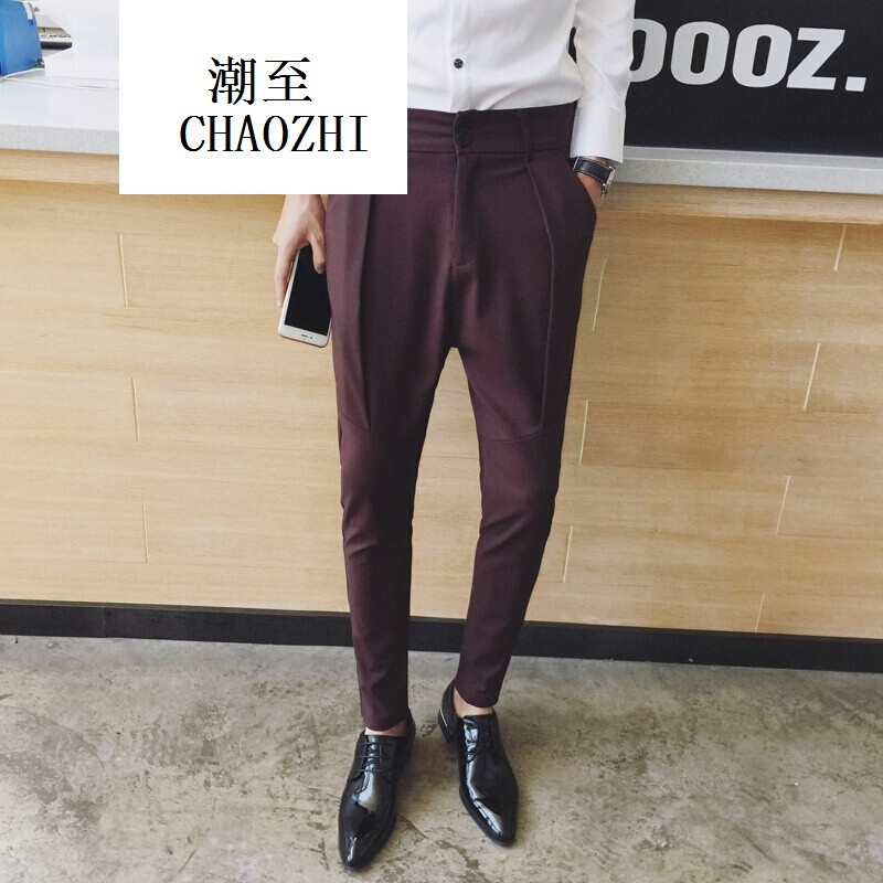 精神小伙快手红人港仔文艺快手男韩版修身格子