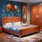 天惠子 实木床 现代中式特价1.2/1.5/1.8米实木床木质胡桃色双人床带抽屉高箱床 单床+床垫（颜色备注）