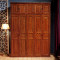 天惠子现代中式橡胶木简易整体三四五六门卧室木质加顶衣柜 定制白色（三门加顶）