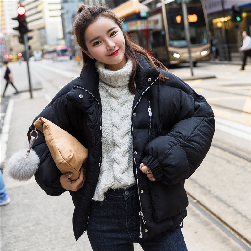 棉衣女2017冬季新款韩版宽松短款面包服学生