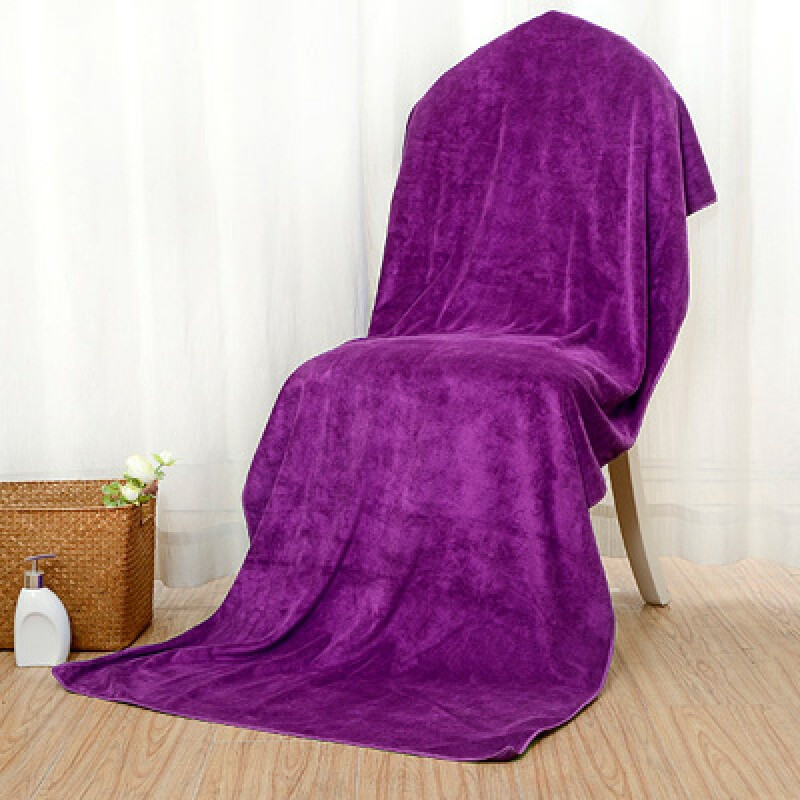 卓品佳美容院专用大毛巾批发紫色足浴加大加厚