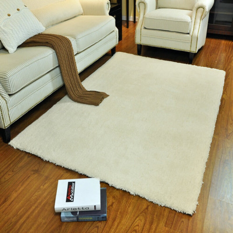 中式加密简约现代超柔加厚客厅茶几地毯卧室满铺床边毯 象牙白