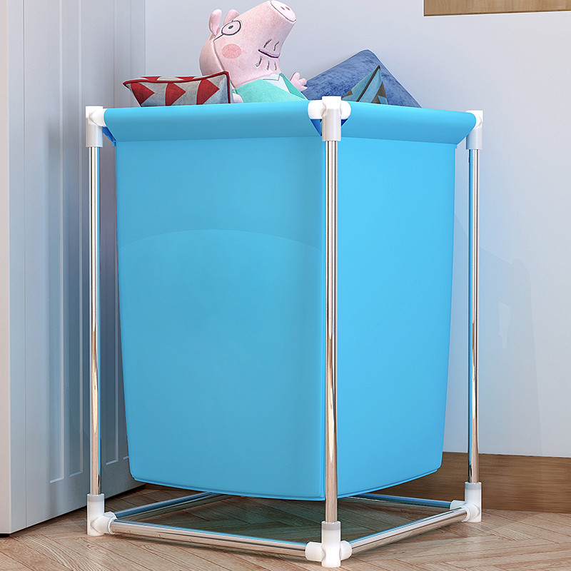 亚思特脏衣篮S3 折叠脏衣篓储物桶大号脏衣服收纳筐布艺家用洗衣篮 蓝色