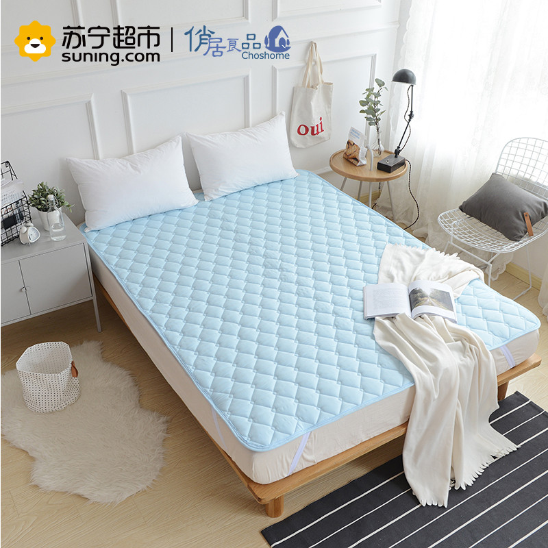 俏居(Choshome)家纺 纯色床垫简约风1.8m床保护垫1.5m 四季可用防滑床垫子纤维材质学生床褥子可机洗