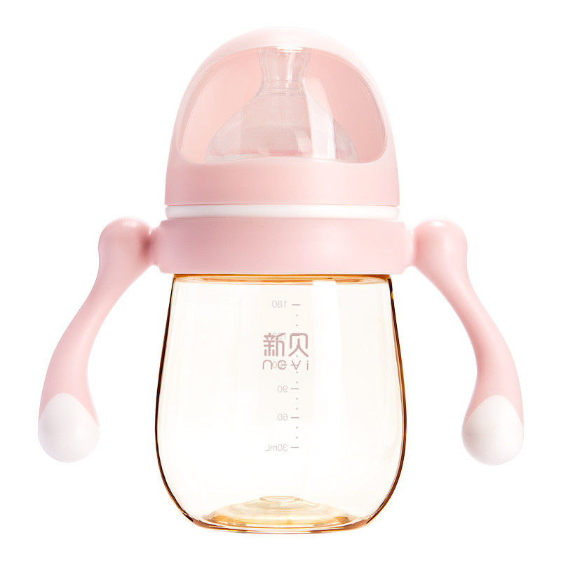 新贝宇航员系列奶瓶 宽口径PPSU奶瓶180ml粉色 XB-9069