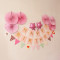 洋子（YangZi）纸花球折扇挂旗拉条彩旗装饰生日派对宝宝周岁布置用品乳白色美国队长折扇套 粉色折扇套餐