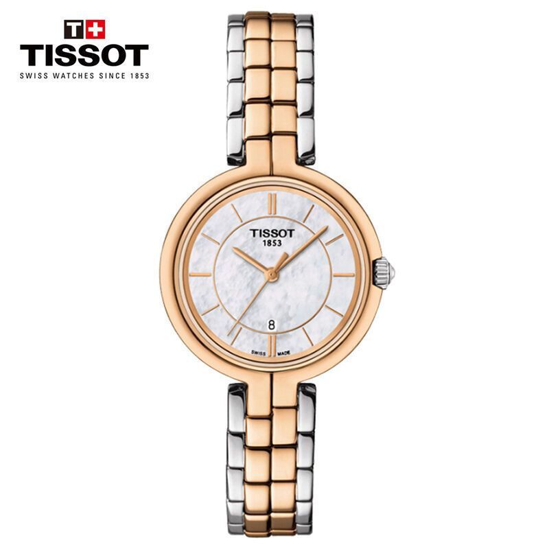 天梭(TISSOT)手表 弗拉明戈系列钢带石英女表T094.210.22.111.00 T094.210.22.111.00