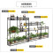 复古铁艺花架落地实木多肉花盆架阳台客厅装饰花架隔断多层置物架 100*30*123