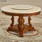 欧式大理石圆形餐桌 1.5米木面餐桌+转盘+8把布边椅