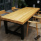 创意新款美式loft餐桌椅组合简约现代实木桌长桌餐厅饭桌原木桌子200*80*75厚度5c 140*70*75厚度5cm