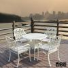新款创意户外铸铝桌椅组合套件露台咖啡桌椅套装阳台休闲家具_1 一桌四椅--气质古铜