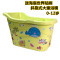 塑料婴儿儿童浴盆泡澡加厚洗澡超大号浴缸特大木桶 加大号分色+向日葵(无盖)