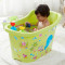 塑料婴儿儿童浴盆泡澡加厚洗澡超大号浴缸特大木桶 加大号分色+向日葵(无盖)