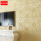 欧式无纺布壁纸现代简约卧室客厅电视背景墙立体浮雕环保3D墙纸 金黄色8675