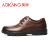 奥康(AOKANG)男鞋春秋季男皮鞋英伦商务休闲鞋系带低帮男单鞋子 棕色 39码