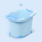 儿童浴缸洗澡桶加厚可坐加大号婴儿小孩泡澡桶宝宝沐浴桶感温浴盆 蓝色