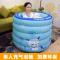 充气浴桶泡澡桶折叠浴缸加厚塑料洗澡桶两用婴儿泳池_1 圆形蓝色脚泵套餐