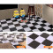 塑料地板革塑胶地板纸家用卧室毛革2.0MM加厚耐磨防水PVC地胶地板_2 默认尺寸 咖啡色黑白格加厚