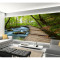 无缝小桥流水3d壁画森林自然风景客厅卧室电视沙背景墙纸壁纸画 无缝闪银布（整张/平方）