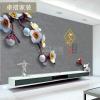 新中式5D浮雕花家和富贵电视客厅背景墙无缝墙纸_5 【无缝】进口油画布/平方
