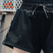 贵人鸟女针织三分裤2018新款夏季休闲透气宽松运动短裤598B056 XXL 黑色