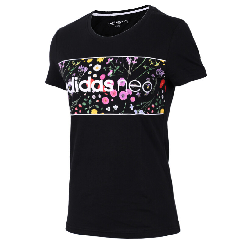 adidas阿迪达斯 NEO 2018年夏季女子运动休闲短袖T恤 CV9240 L CV9240