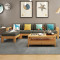 老故居 实木沙发 现代中式布艺沙发 转角组合实木沙发 大小户型客厅木质家具 双人位【颜色备注】