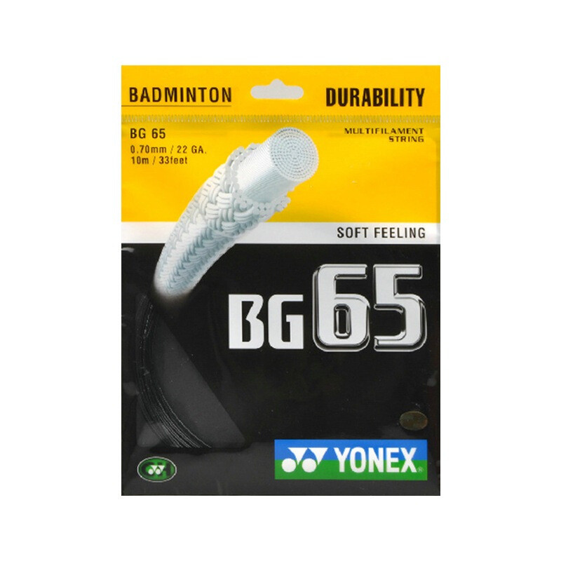 尤尼克斯YONEX羽毛球线 BG65 经典耐打型 YY训练比赛用球线 单扎装 007黑色