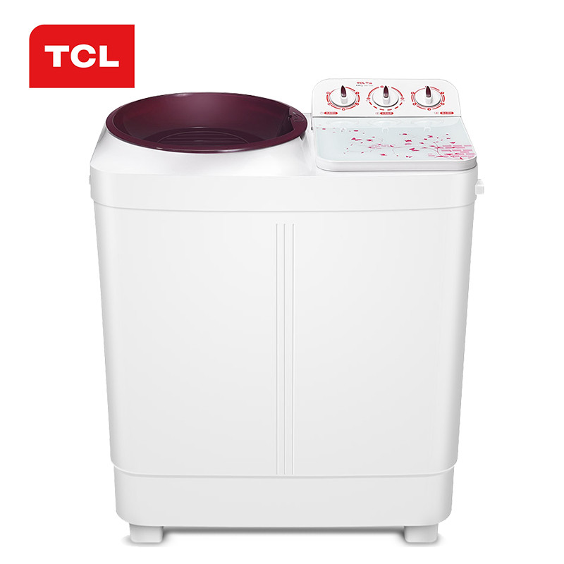 TCL XPB70-2608S 7公斤 半自动双缸波轮洗衣机 AIR DRY通风式甩干 洗脱分离 喷淋漂洗（芭蕾白）