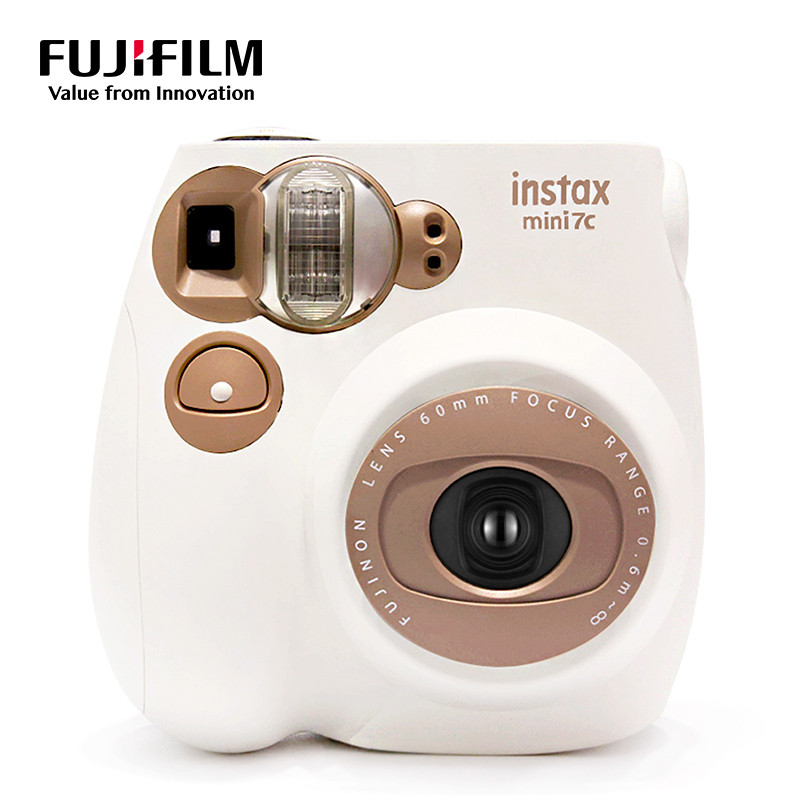 富士（FUJIFILM）INSTAX 一次成像相机立拍立得 mini7c 相机 奶咖色豪华套装四（含20张花边相纸）