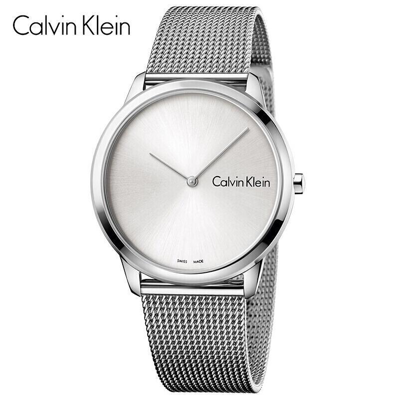 卡尔文·克莱恩(Calvin Klein) ck手表永恒系列米兰钢带石英表 男女腕表情侣表K3M2112X K3M211Y6白面大号男款