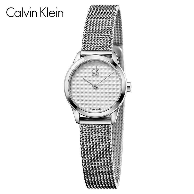 卡尔文·克莱恩(Calvin Klein) ck手表永恒系列米兰钢带石英表 男女腕表情侣表K3M2112X K3M2312Y白面小号女款