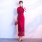 红色新娘敬酒服旗袍2018新款冬季长款复古中国风中式结婚礼服裙女_9 S 大红色长款