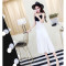 夏季2018女韩版气质撞色拼接带连衣裙长款修身无袖背带裙潮_5 M 白色