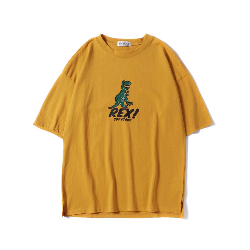 年轻夏装帅气休闲港风潮人青少年短袖T恤卡通印花日系T恤 2XL 黄色