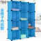 邦禾 简易衣柜成人环保收纳盒 杂物收纳箱 塑料储物柜儿童收纳柜 8门成人加深蓝色