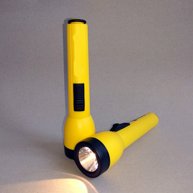 老式家用装2节5号电池黄光LED灯经典式手电筒_2 黄光LED手电筒