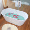浴缸家用情侣日式浴缸浴盆卫生间小户型按摩五件套澡盆独立式冲浪家用 宽边冲浪-红色- 1.6M