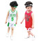 儿童套装两件套夏装童装男女童中大童运动套球衣宝宝篮球服表演服_8 120 23号白色
