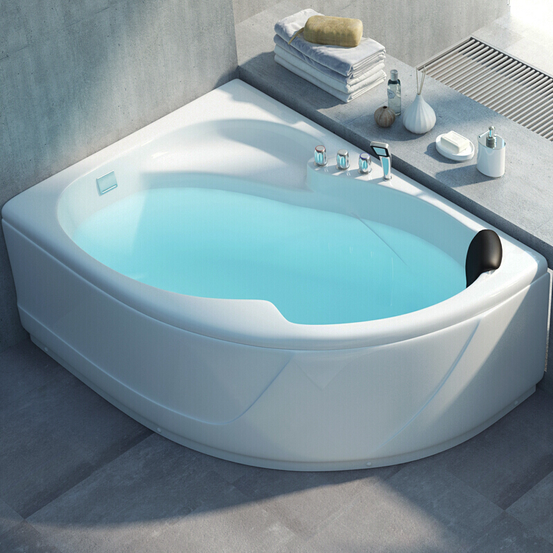 浴缸家用大人浴盆浴池三角形扇形迷你日式小户型卫生间按摩 90宽恒温按摩-左群 ≈1.2m