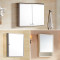浴室镜柜镜箱卫生间美容镜浴室镜子洗手盆镜储物柜壁挂置物柜珍珠白三角镜柜330X660（JG 枫木纹500X700（JG9138） 默认尺寸