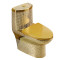 家用抽水金色马桶彩色座便器超漩虹吸式欧式卫生间防臭坐便器 默认颜色 400mm
