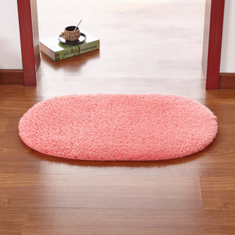 羊羔绒柔软床边地垫沙脚垫浴室口吸水地垫厨房卫浴卫生间垫_2 果绿色0.6M×0.9M