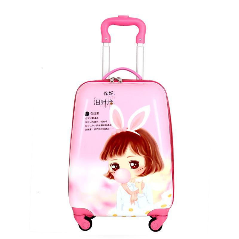 女孩儿童拉杆箱18寸abs品牌行李箱登机箱支持 18寸兔女孩