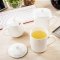 白色马克杯咖啡杯办公室水杯子陶瓷带盖勺大容量茶杯盖杯通用简约茶杯早餐杯水杯日用_1_0 17号带漏花茶盖杯（款一）