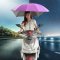 电瓶车遮阳伞夏天伞挡风罩挡雨透明电动摩托车遮雨蓬棚生活日用晴雨用具雨棚_1 黑胶玫红+C支架