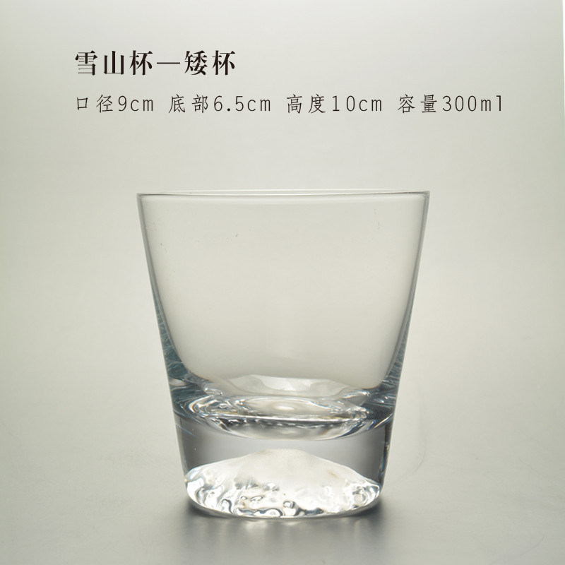玻璃水杯茶杯山型底杯子绿茶杯水晶杯情侣杯家用啤酒白酒杯_3 普通盒（矮款）300ml