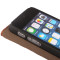iCoverCase苹果5s手机壳手机套真皮适用于iphone5s/SE 【智能视窗】荔枝纹棕+送膜+透明壳