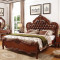 天惠子 欧式别墅床头层真皮软靠床奢华美式乡村木质实木床1.8米双人主卧大床 单床+2柜+床垫